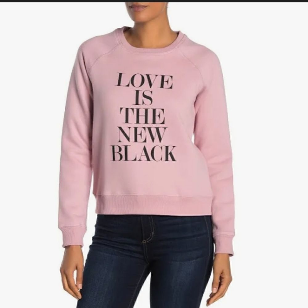 Rebecca Minkoff Love is the new black raglan sweater, medium